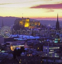 Edinburgh Skyline, Dusk Colour Art Greetings Card
