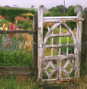 Gothic Gate Colour Art Greetings Card