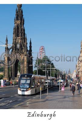 Edinburgh Tram on Princes Street Postcard
