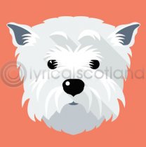 #westie Icon Colour Art Greetings Card