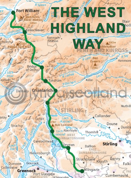 West Highland Way Route Map Magnet