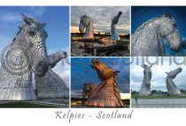 Kelpies Scotland Composite Postcard