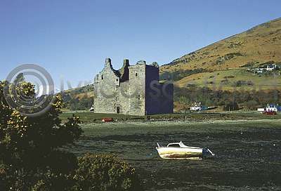 Lochranza Castle With Boat Postcard