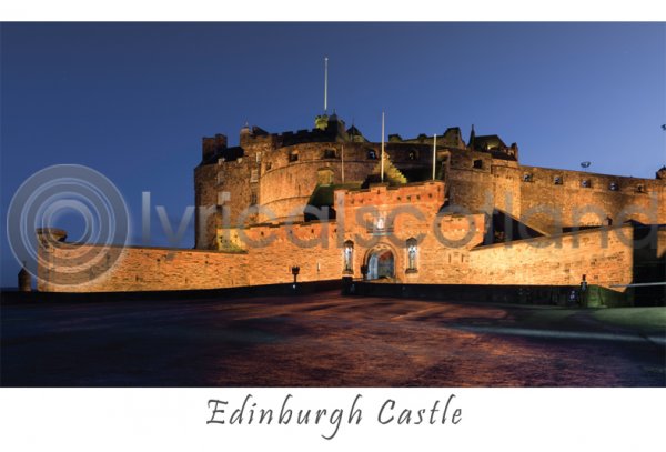 Edinburgh Castle Esplanade at Night Postcard