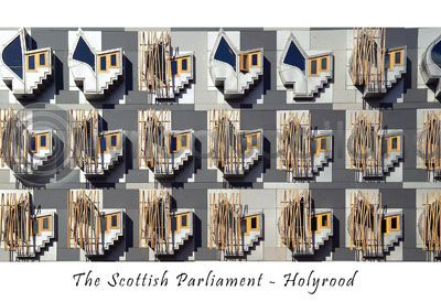 Scottish Parliament Windows Postcard