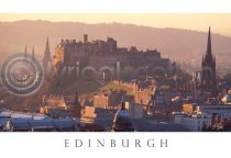 Edinburgh Castle Warm Glow Postcard