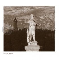 Bruce & Wallace Monument Sepia Greetings Card