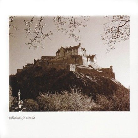 Edinburgh Castle Sepia Greetings Card