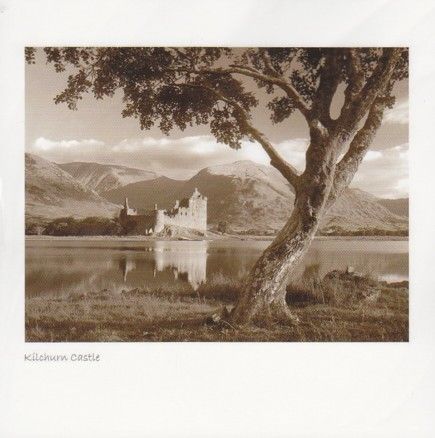 Kilchurn Tree, Loch Awe Sepia Greetings Card
