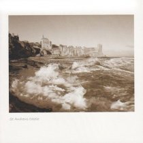St Andrew's Castle & Waves Sepia Greetings Card