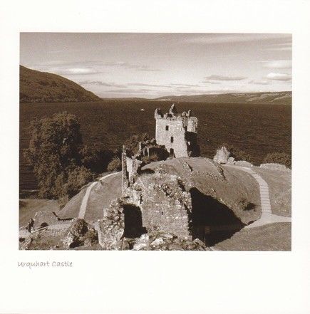 Urquhart Castle, Loch Ness Sepia Greetings Card