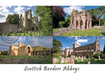 Scottish Border Abbeys Composite Postcard