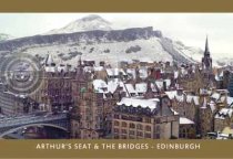 Bridges and Arthurs Seat in the Snow Postcard