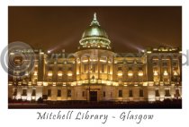 Glasgow Mitchell Library at Night Postcard
