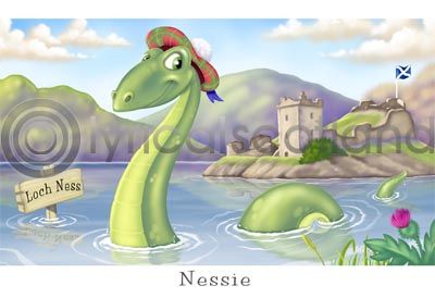 Nessie, Loch Ness Cartoon Postcard